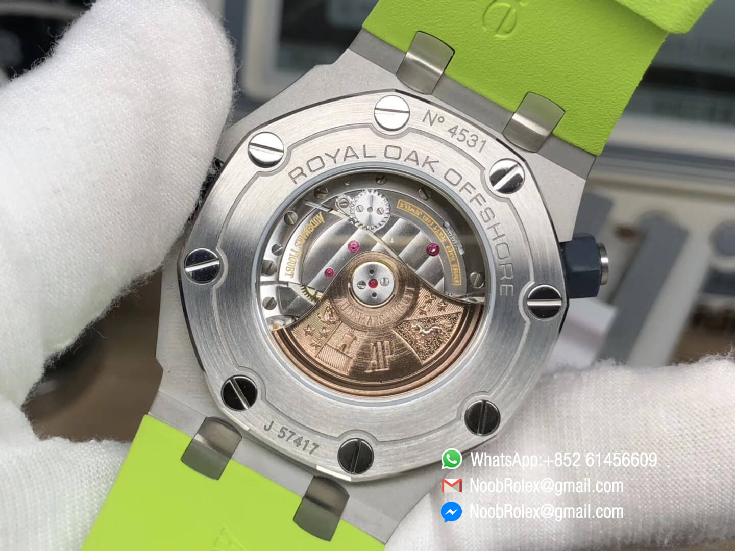 AP Royal Oak Offshore Diver Watch 15710 Green Theme Green Dial Steel Case on XS Rubber Strap A3120 JF 1:1 Best Edition
