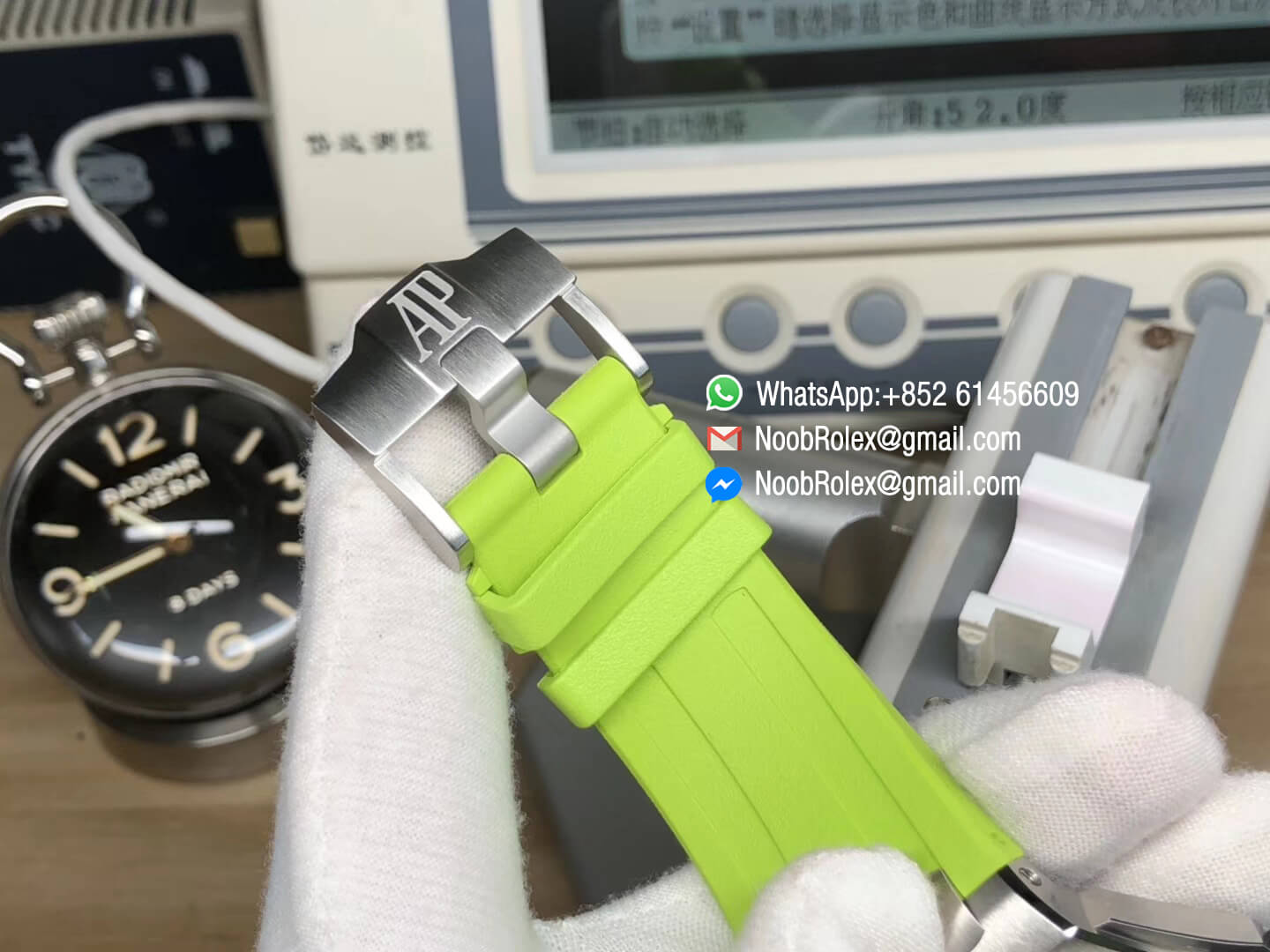 AP Royal Oak Offshore Diver Watch 15710 Green Theme Green Dial Steel Case on XS Rubber Strap A3120 JF 1:1 Best Edition