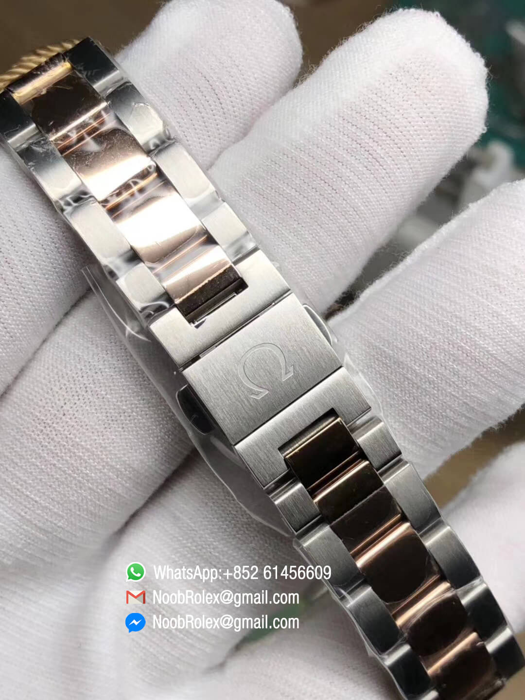 Aqua Terra 150M 34mm Ladies Watch Stainless Steel Case Pink MOP Dial Rose Gold Bezel with Diamonds on Two Tone Steel in Rose Gold Bracelet A8520 3SF Best Edition