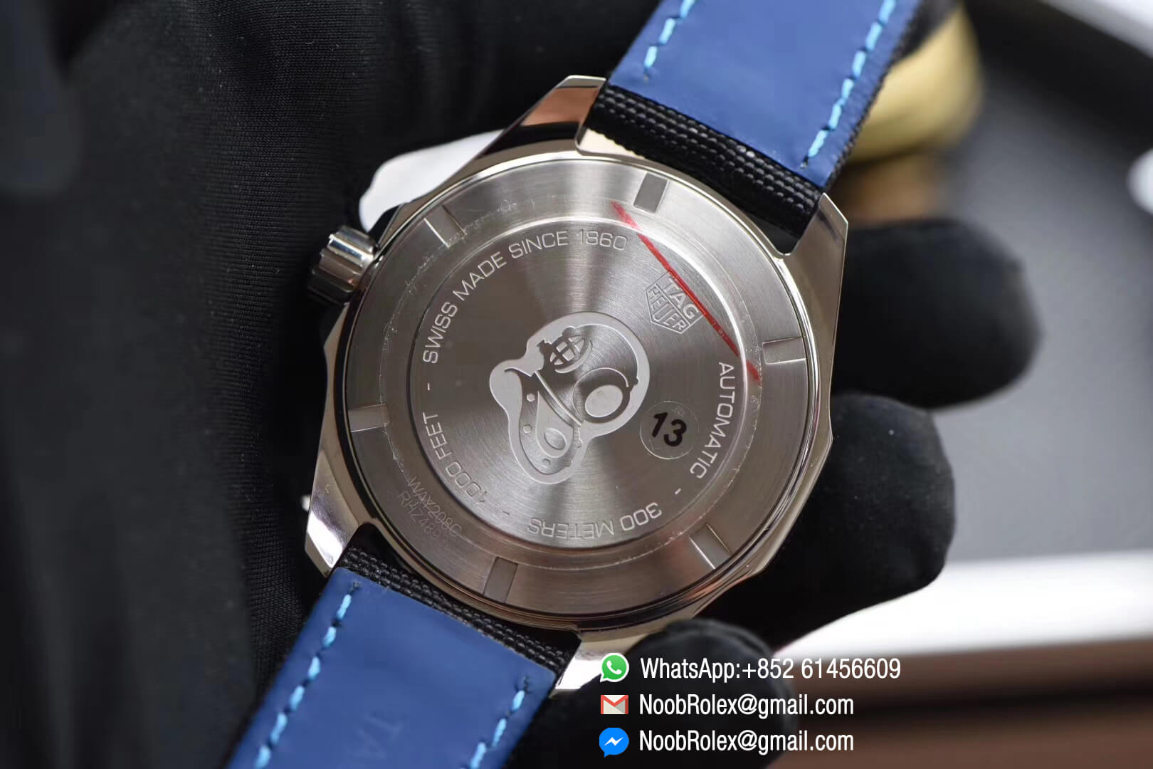 Aquaracer Calibre 5 Stainless Steel Case 43mm Black Dial Blue Hand on Black Nylon Strap A2824 V6F 1:1 Best Edition