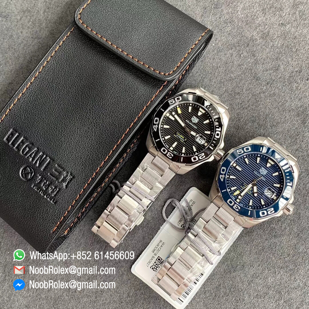Aquaracer Calibre 5 Stainless Steel Case 43mm Blue Ceramic Bezel Blue Dial on Steel Bracelet Original SW200 Movement KOR Factory 1:1 Best Edition
