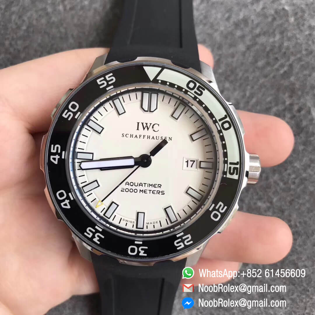 Aquatimer Dive Watch IW356811 Black & White Bezel White Dial 44mm Steel Case A2892 Auto Caliber IWS Factory Top 1:1 Quality