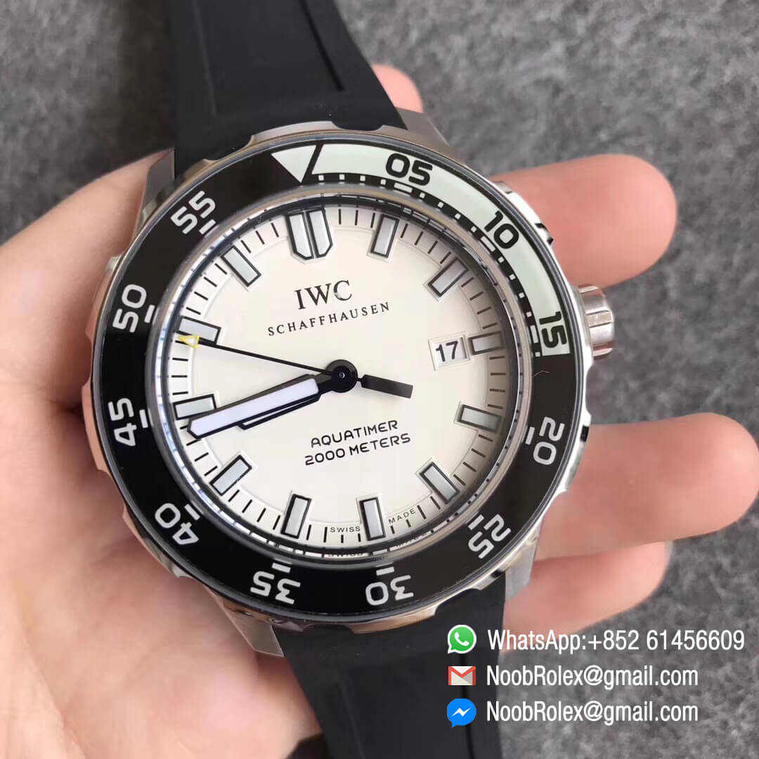 Aquatimer Dive Watch IW356811 Black & White Bezel White Dial 44mm Steel Case A2892 Auto Caliber IWS Factory Top 1:1 Quality