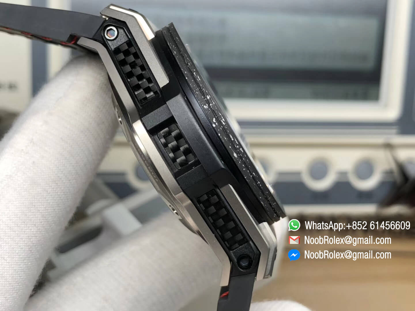 Big Bang 45MM Unico Ferrari 401.NJ.0123.VR Limited Edition Titanium Case Black Skeleton Dial Carbon Fiber with Titanium Bezel HBB V6 Super Clone HUB1241 Manual Winding Movement