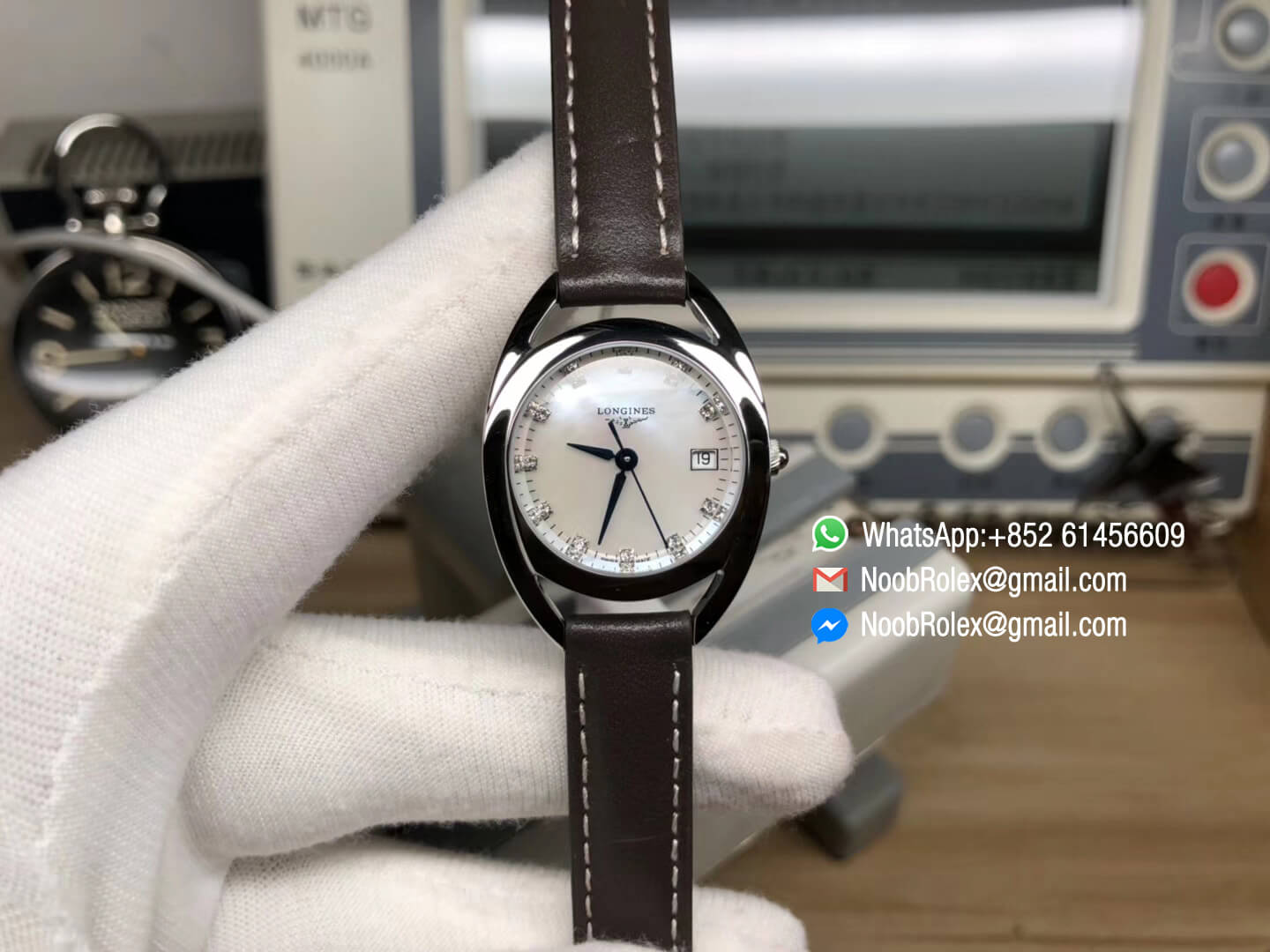 Longines Equestrian Collection Steel Case Diamonds Hour Markers Asian L152 Quartz Movement Brown Leather Top Clone Best Edition