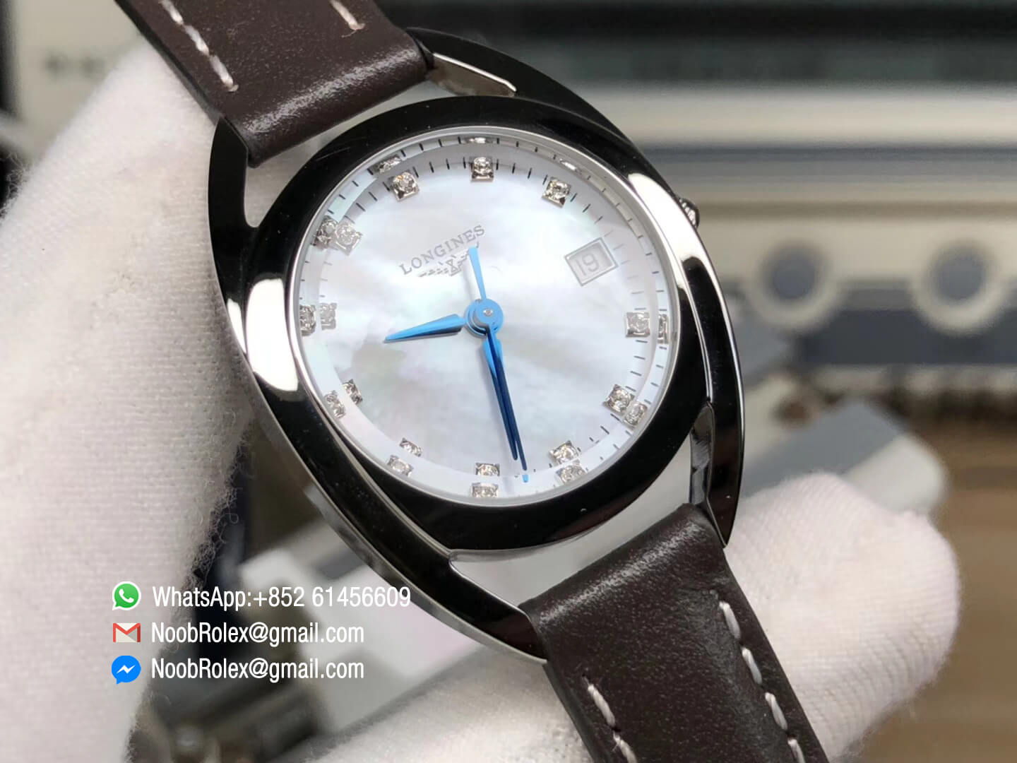 Longines Equestrian Collection Steel Case Diamonds Hour Markers Asian L152 Quartz Movement Brown Leather Top Clone Best Edition