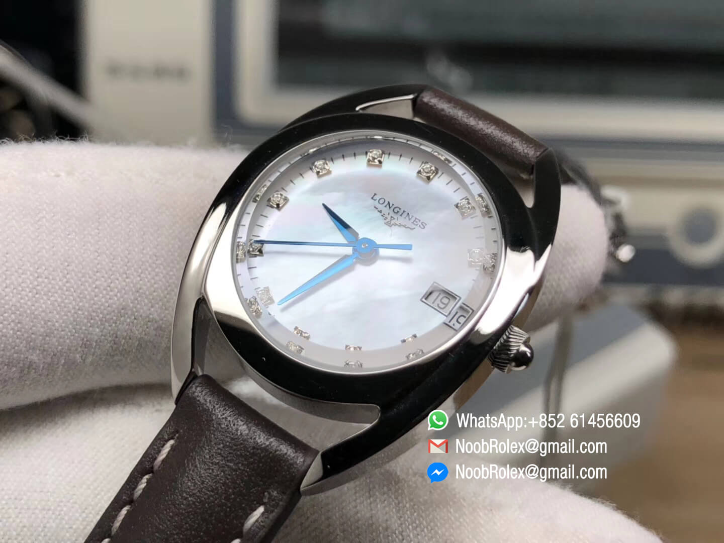 Longines Equestrian Collection Steel Case Diamonds Hour Markers Asian L152 Quartz Movement Brown Leather Top Clone Best Edition