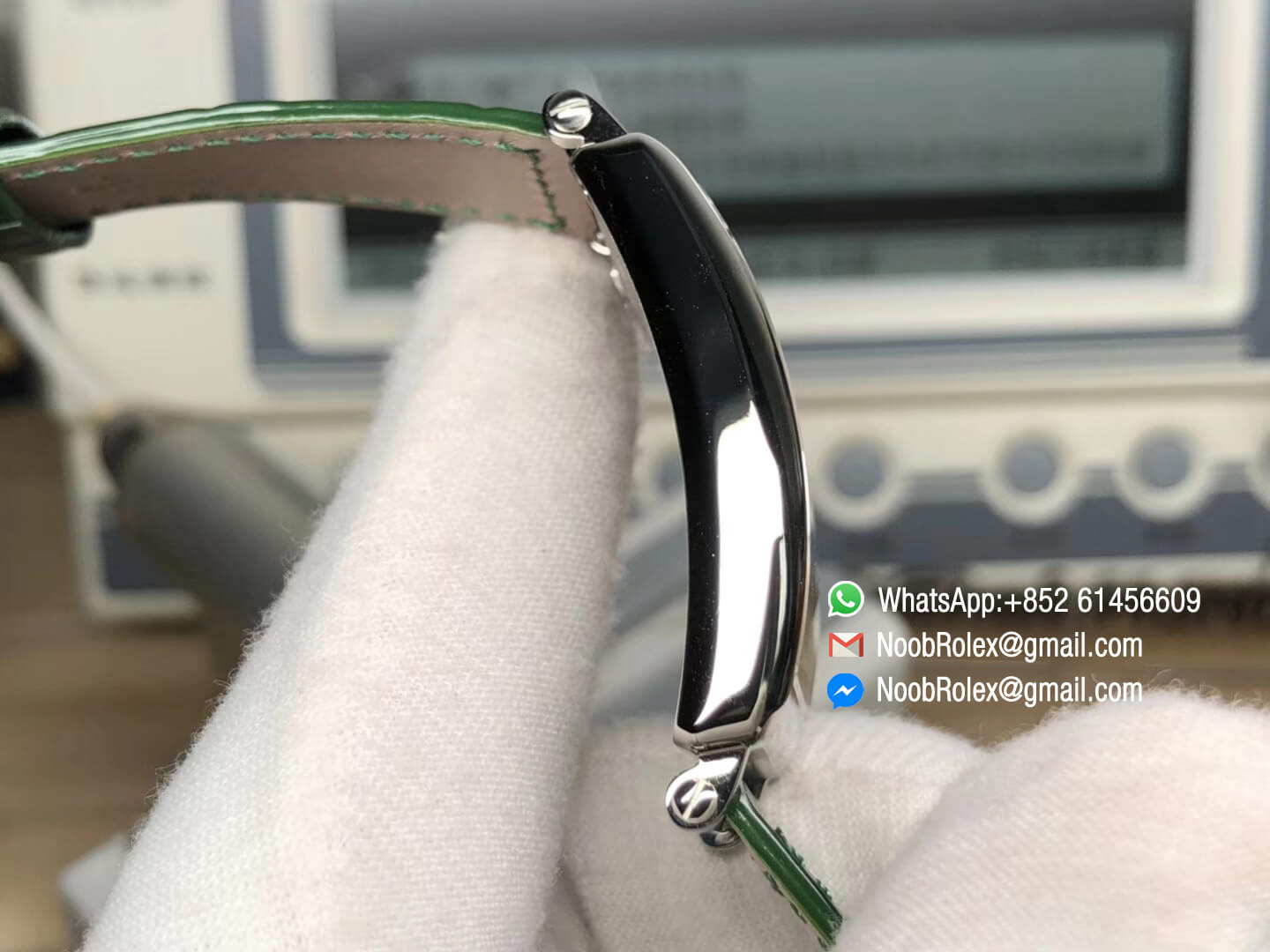 Long Island 952 QZ REL Steel Case on Green Leather Strap Swiss Quartz Movement GF 1:1 Top Quality Best Edition