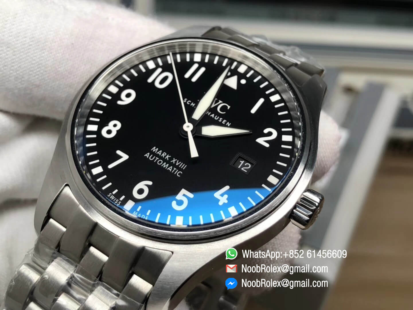 Mark XVIII IW327015 Steel Case Black Dial on Steel Bracelet with MIYOTA 9015 MKS 1:1 Top Replica Best Edition V2