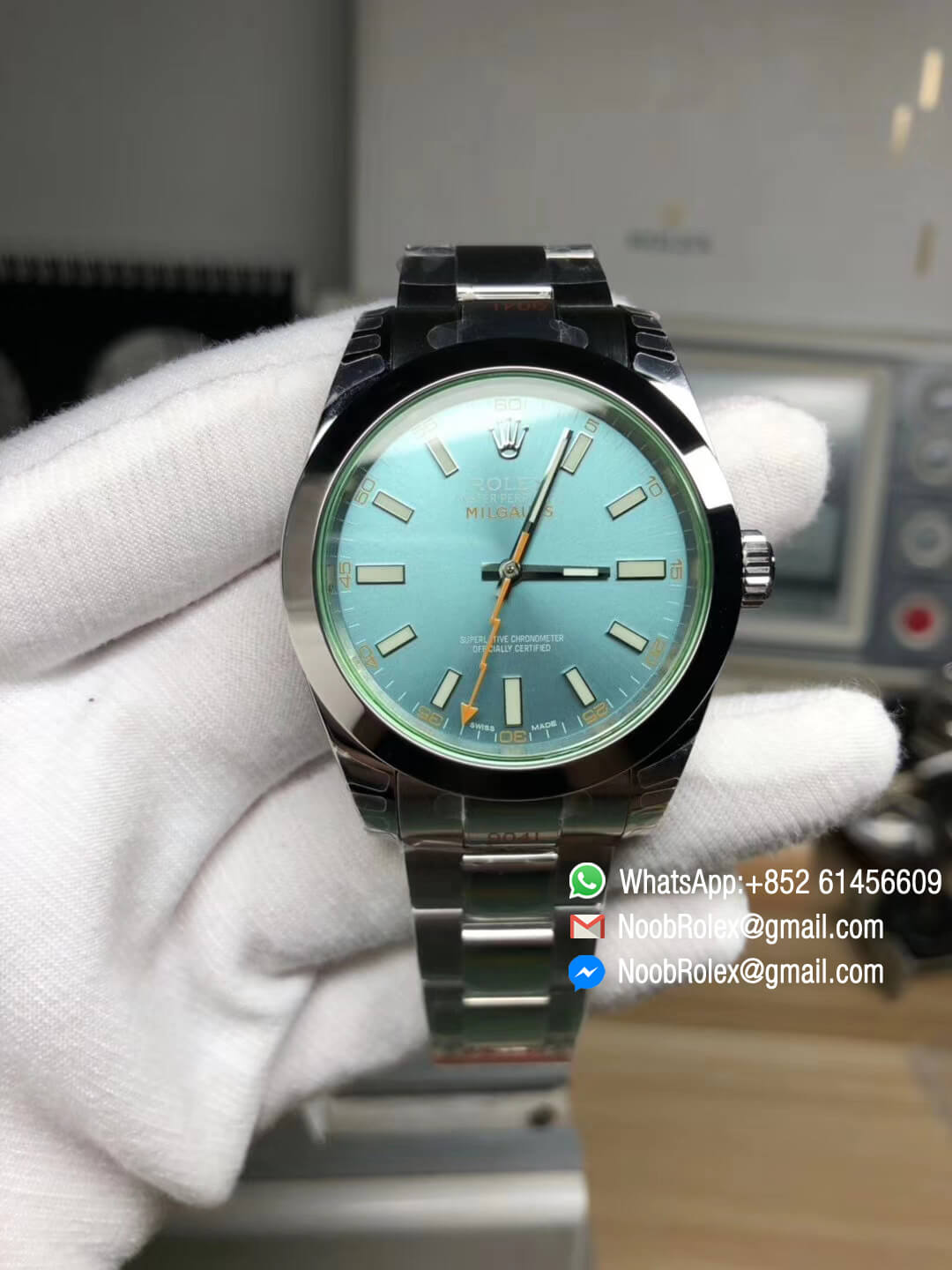 Milgauss 116400GV 116400 Real Green Sapphire 904L Steel Case Blue Dial on Steel Bracelet A2836 DJF 1:1 Top Quality Best Edition
