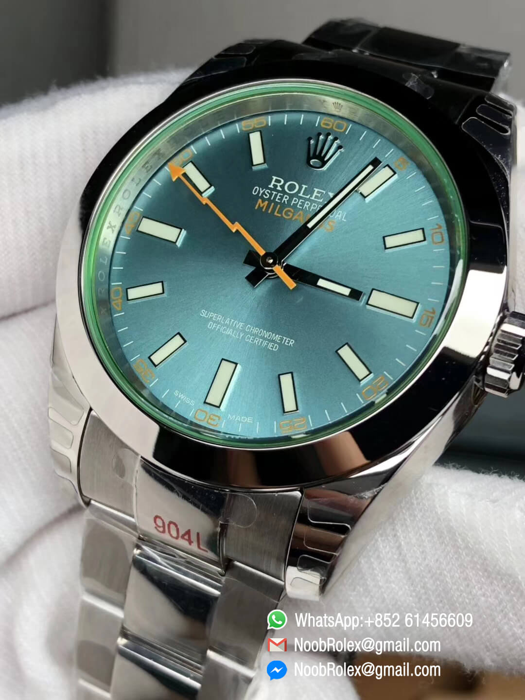 Milgauss 116400GV 116400 Real Green Sapphire 904L Steel Case Blue Dial on Steel Bracelet A2836 DJF 1:1 Top Quality Best Edition
