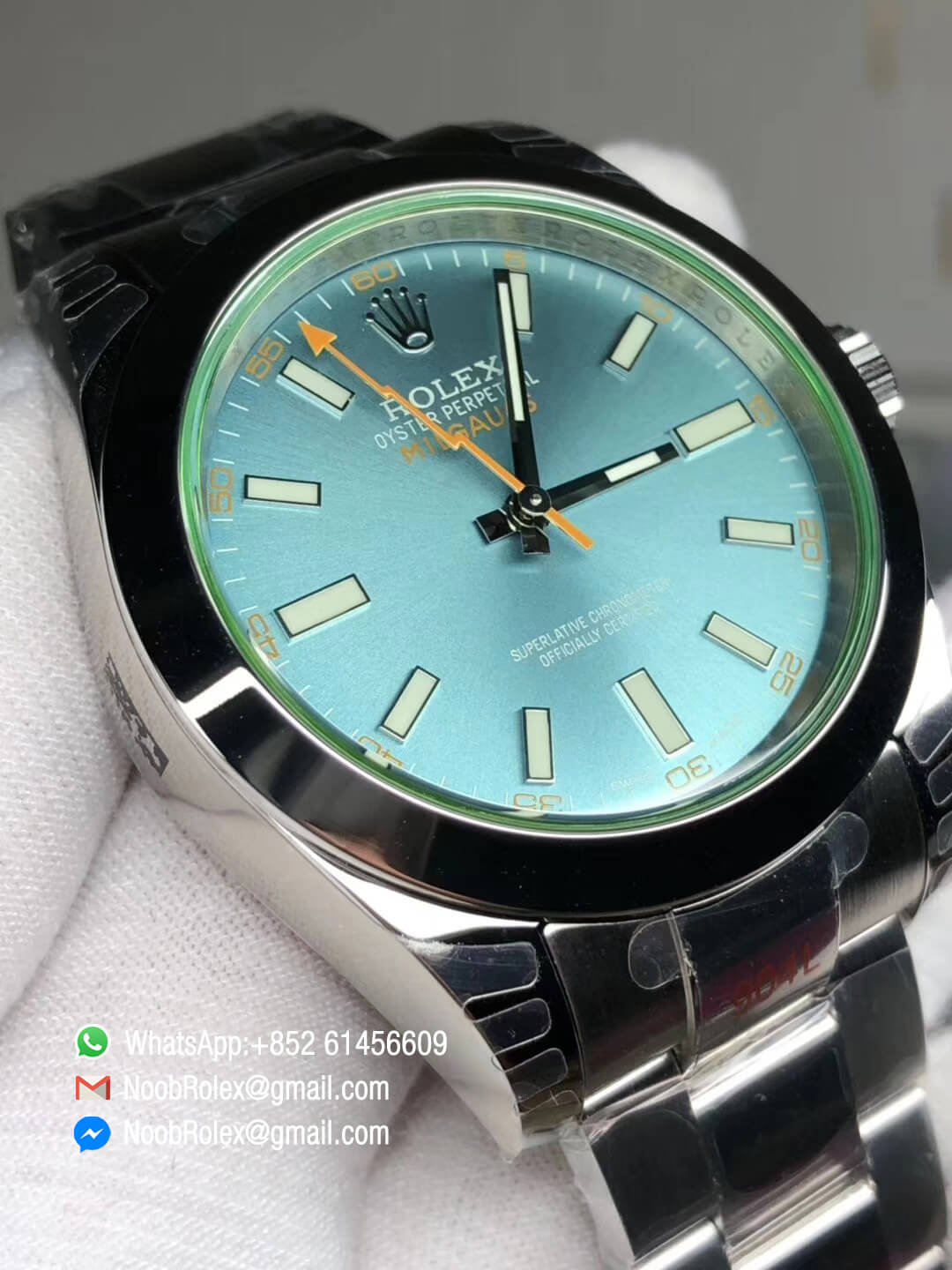 Milgauss 116400GV 116400 Real Green Sapphire 904L Steel Case Blue Dial on Steel Bracelet A2836 DJF 1:1 Top Quality Best Edition