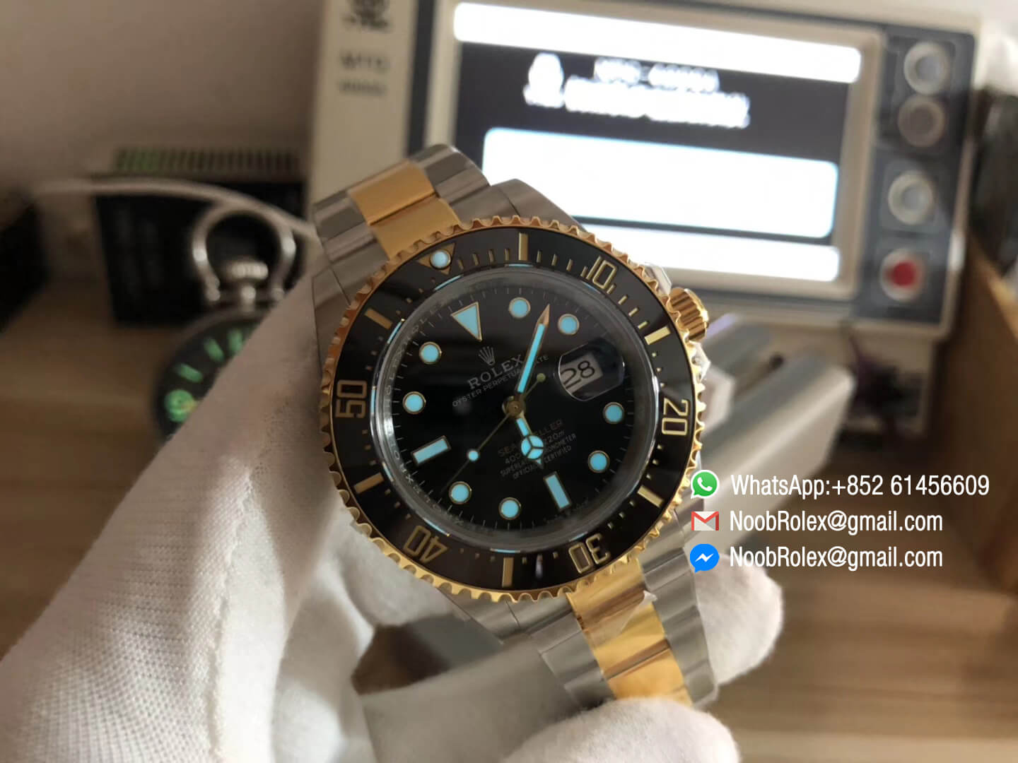 New 2019 Watch Sea-Dweller 126603 43mm Wrapped Real 18K Gold Case Black Dial and Oystersteel and 18K Yellow Gold Bracelet VRF 1:1 Best Edition