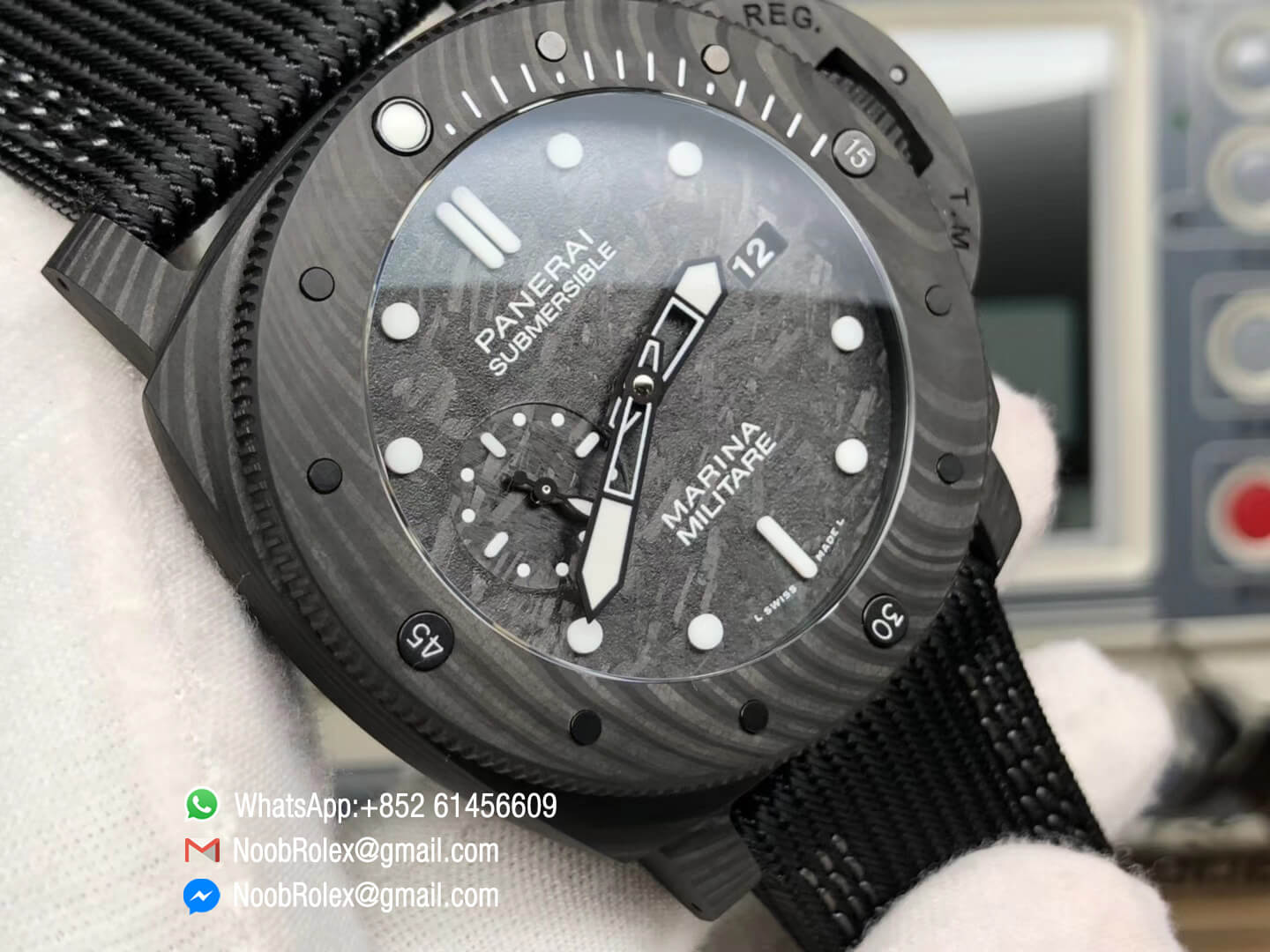 PAM979 PAM00979 Black Carbotech Case Carbon Dial on Rubber Strap P.9000 Super Clone Movement 2019 VS Factory Best Replica Edition