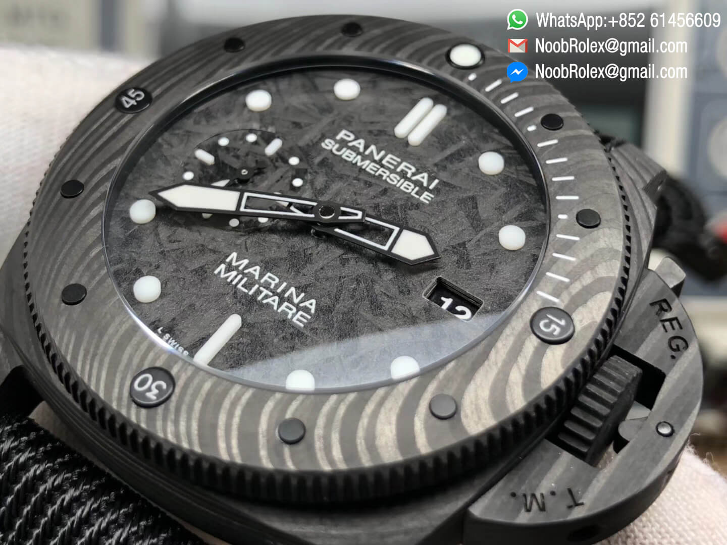PAM979 PAM00979 Black Carbotech Case Carbon Dial on Rubber Strap P.9000 Super Clone Movement 2019 VS Factory Best Replica Edition