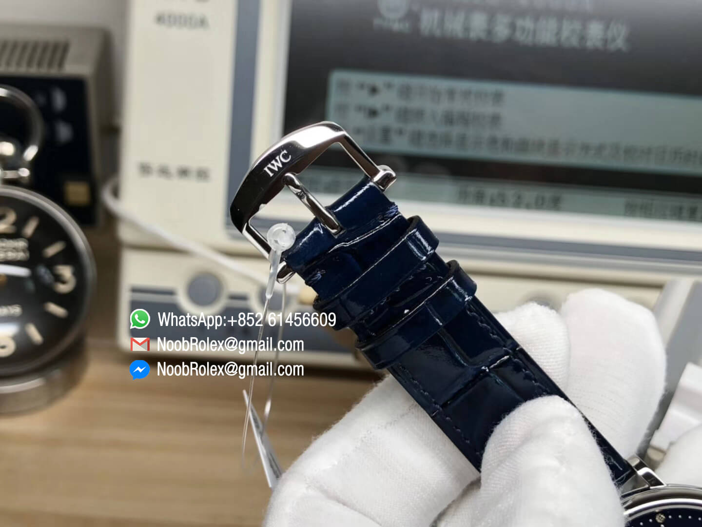 Portofino Automatic 37mm Lady Watch Steel Case Blue Dial with Diamonds on Blue Leather Strap MIYOTA 9015 MK 1:1 Best Edition