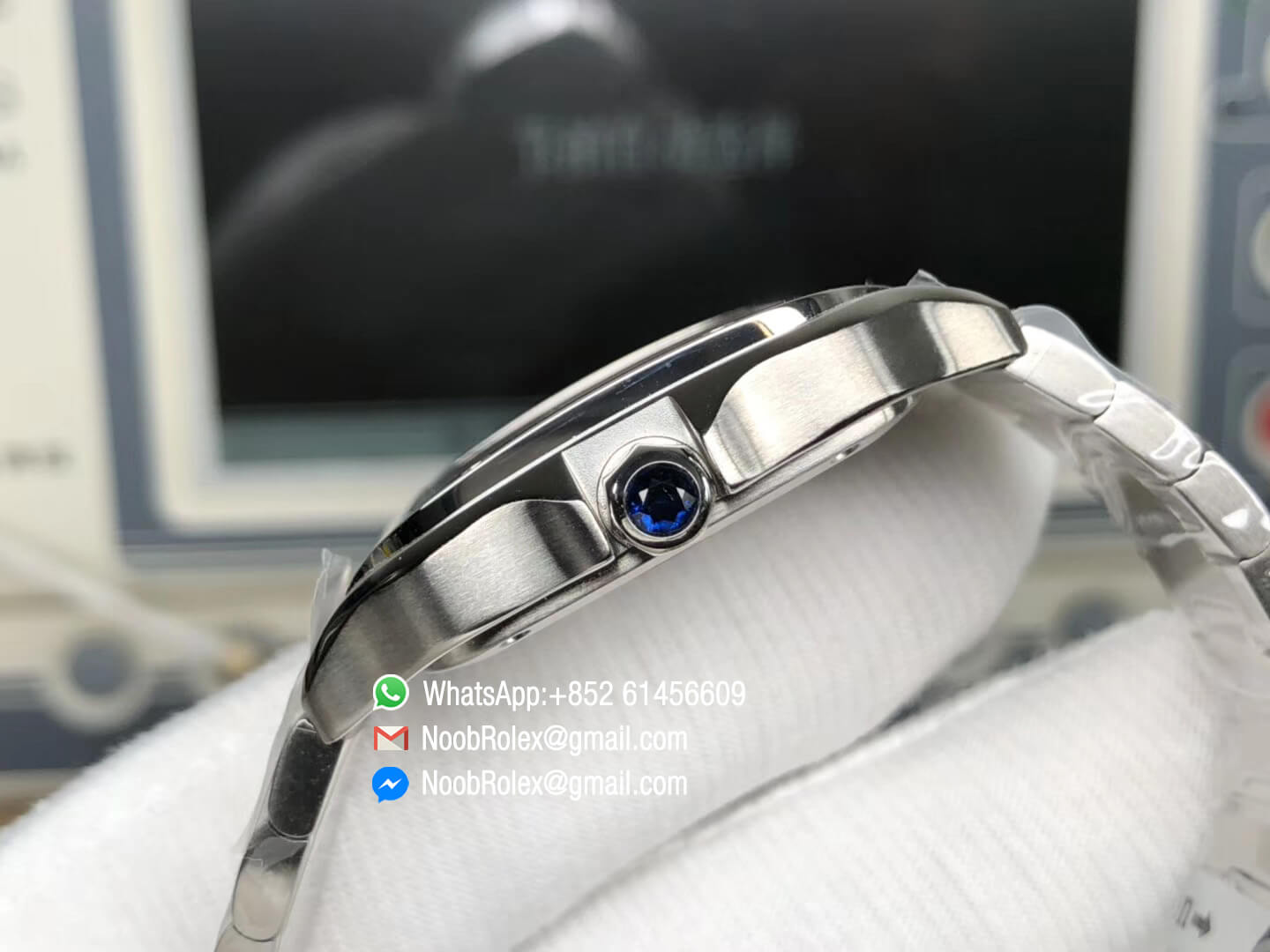 Santos de Cartier Medium 35mm WSSA0010 White Dial on Stainless Steel Case SmartLinks Bracelet MIYOTA 9015 2018 GF 1:1 Best Edition Best Quality Replica