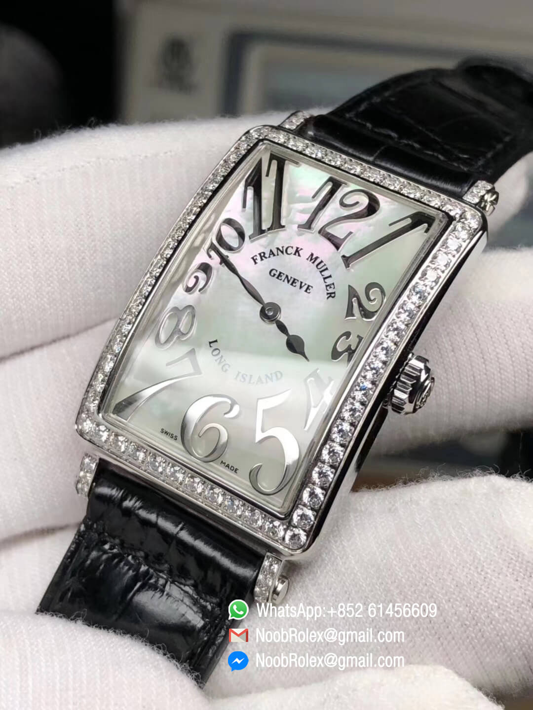 Ladies Luxury Watch Long Island 1952 952 QZ D Steel Case & Diamonds Bezel Silver Mop Dial Swiss Quartz Movement GF 1:1 Best Quality