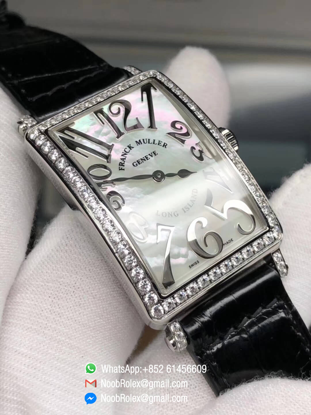 Ladies Luxury Watch Long Island 1952 952 QZ D Steel Case & Diamonds Bezel Silver Mop Dial Swiss Quartz Movement GF 1:1 Best Quality