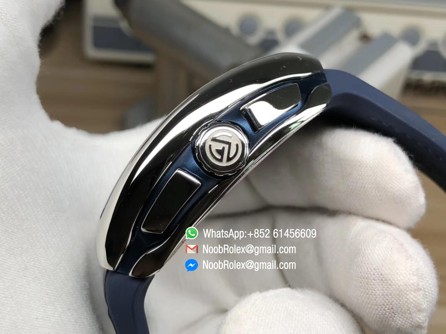 Vanguard Yachting Chronograph V45 CC DT Stainless Steel Case Blue Textured Dial on Blue Gummy Strap A7750 OXF Best Replica Edition