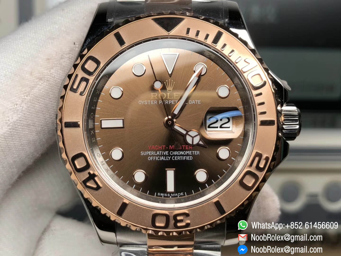 Yacht-Master 116621 Rose Gold Wrapped Bezel Brown Dial Steel Case and Rose Gold Bracelet SA3135 GMF Best Edition 1:1 Clone Top Quality