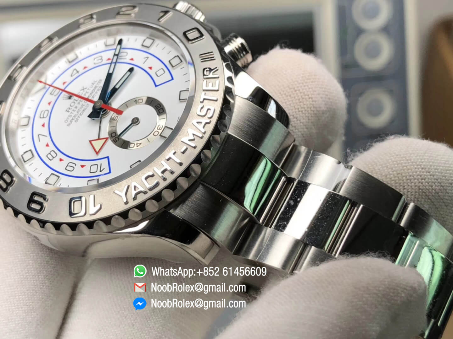 Yacht Master II 116689 Stainless Steel Case White Dial Red Chrono Hand and Second Subdial on Steel Bracelet A7750 JF 1:1 Best Edition