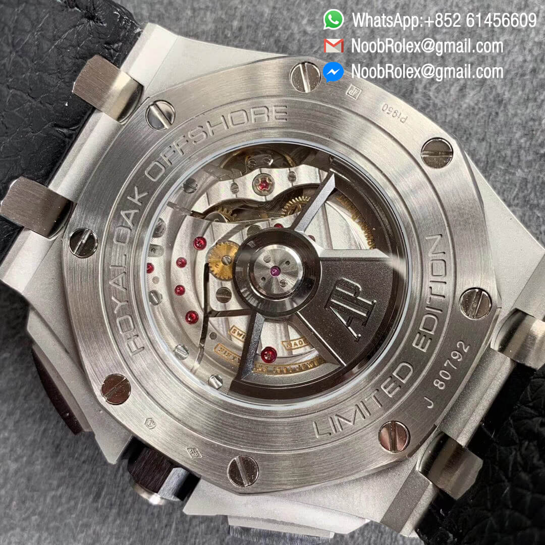 AP Royal Oak Offshore 44mm 26412PT Stainless Steel Case JF 1:1 Best Edition Black & Blue Dial on Black Leather Strap A3126
