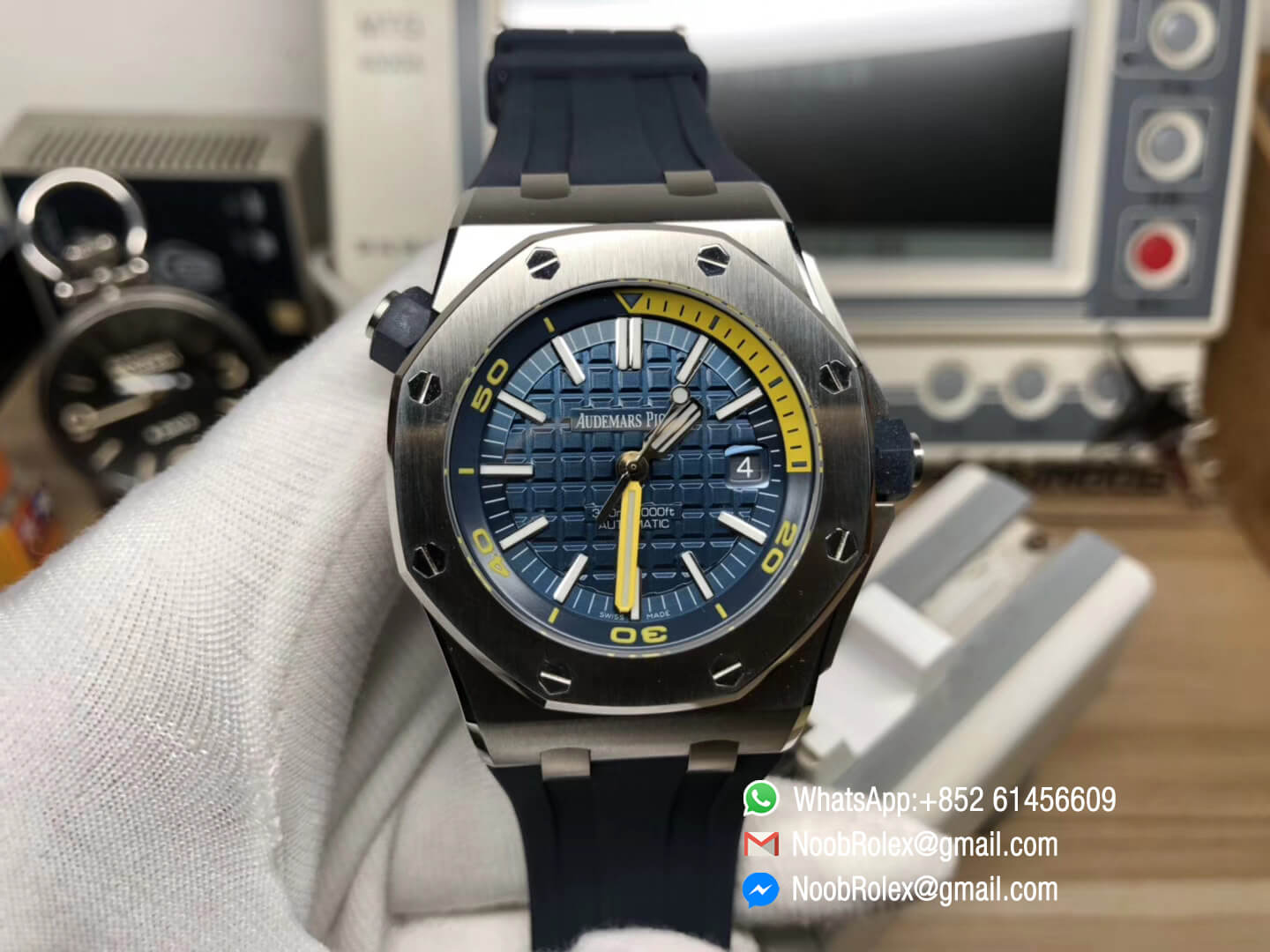 AP Royal Oak Offshore Diver 2017 Blue Dial 15710 on Rubber Strap A3120 Movement JF 1:1 Best Edition