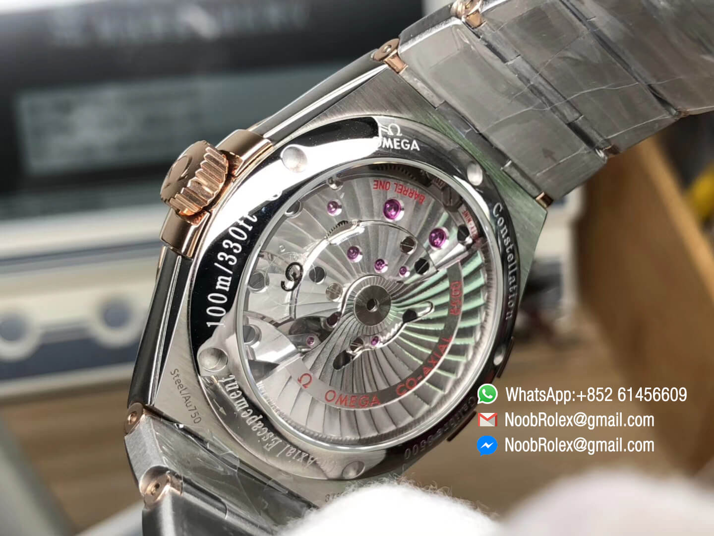 Constellation Ladies Watch 38mm Rose Gold Case Silver Dial Diamonds Markers on Two Tone 18K Rose Gold Bracelet Super Clone A8500 Movement VS Factory 1:1 Best Edition