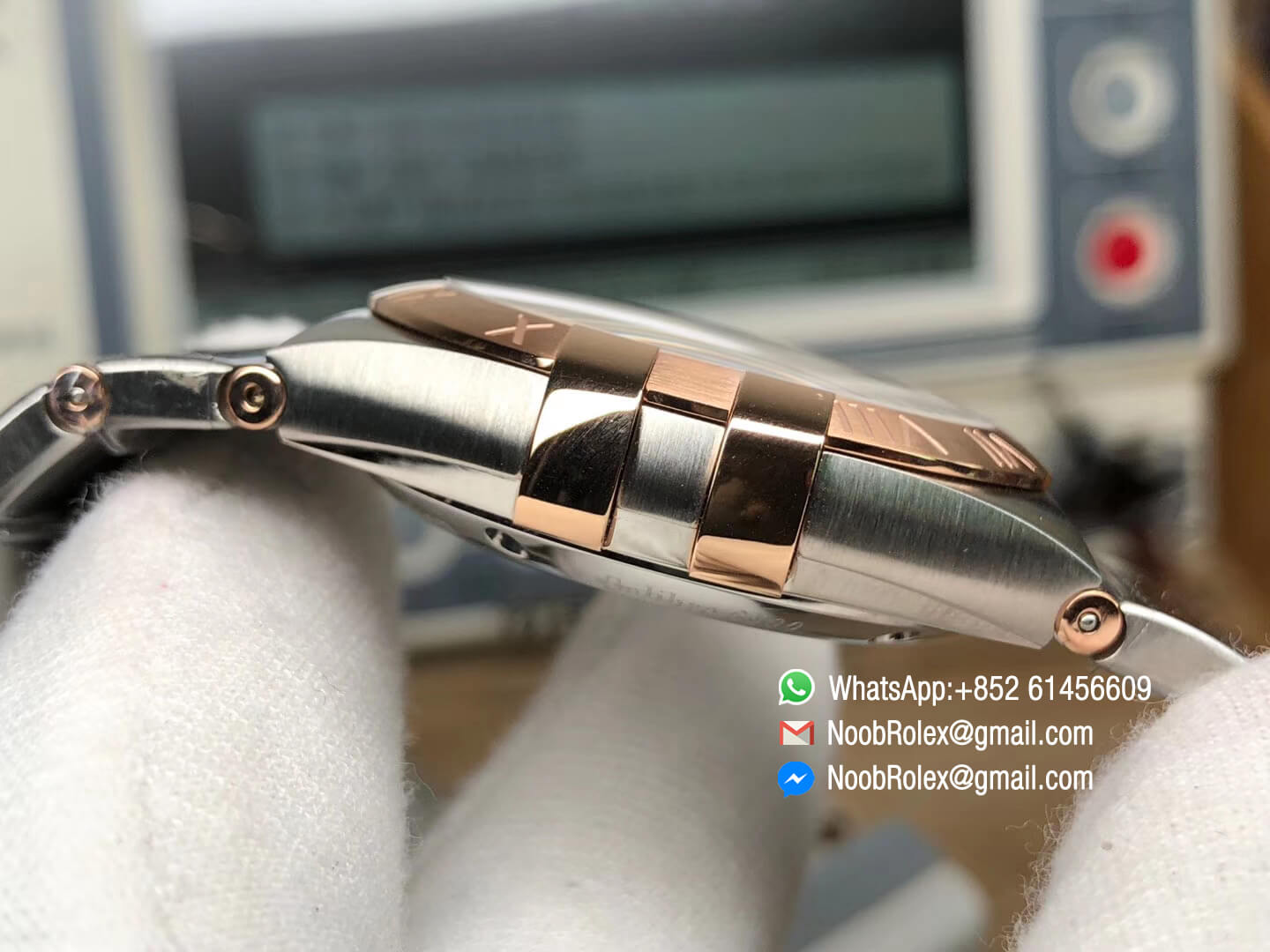 Constellation Ladies Watch 38mm Rose Gold Case Silver Dial Stick Markers on Two Tone 18K Rose Gold Bracelet Super Clone A8500 Movement VSF 1:1 Best Edition