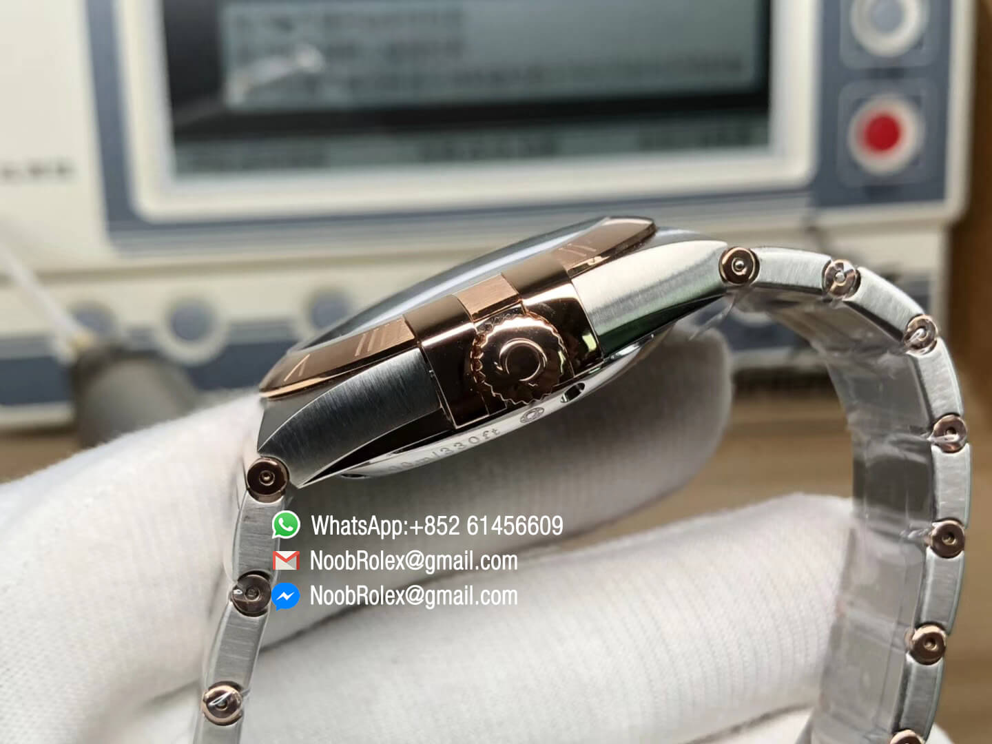 Constellation Ladies Watch 38mm Rose Gold Case Silver Dial Stick Markers on Two Tone 18K Rose Gold Bracelet Super Clone A8500 Movement VSF 1:1 Best Edition