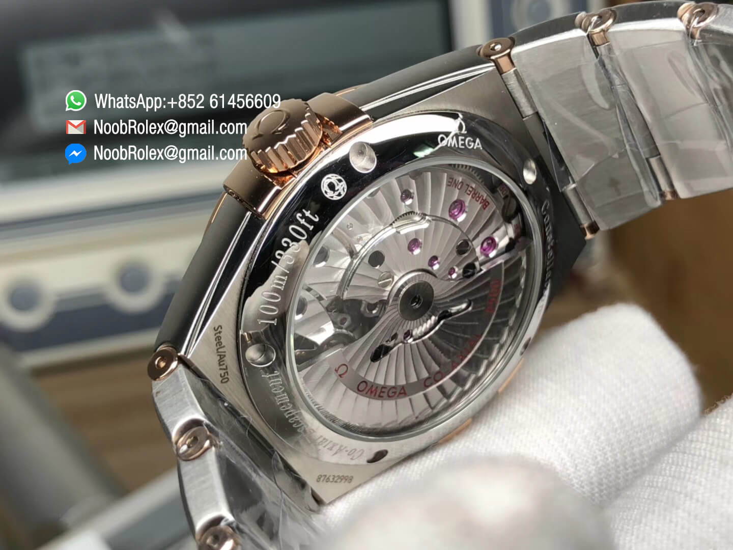 Constellation Ladies Watch 38mm Rose Gold Case Silver Dial Stick Markers on Two Tone 18K Rose Gold Bracelet Super Clone A8500 Movement VSF 1:1 Best Edition