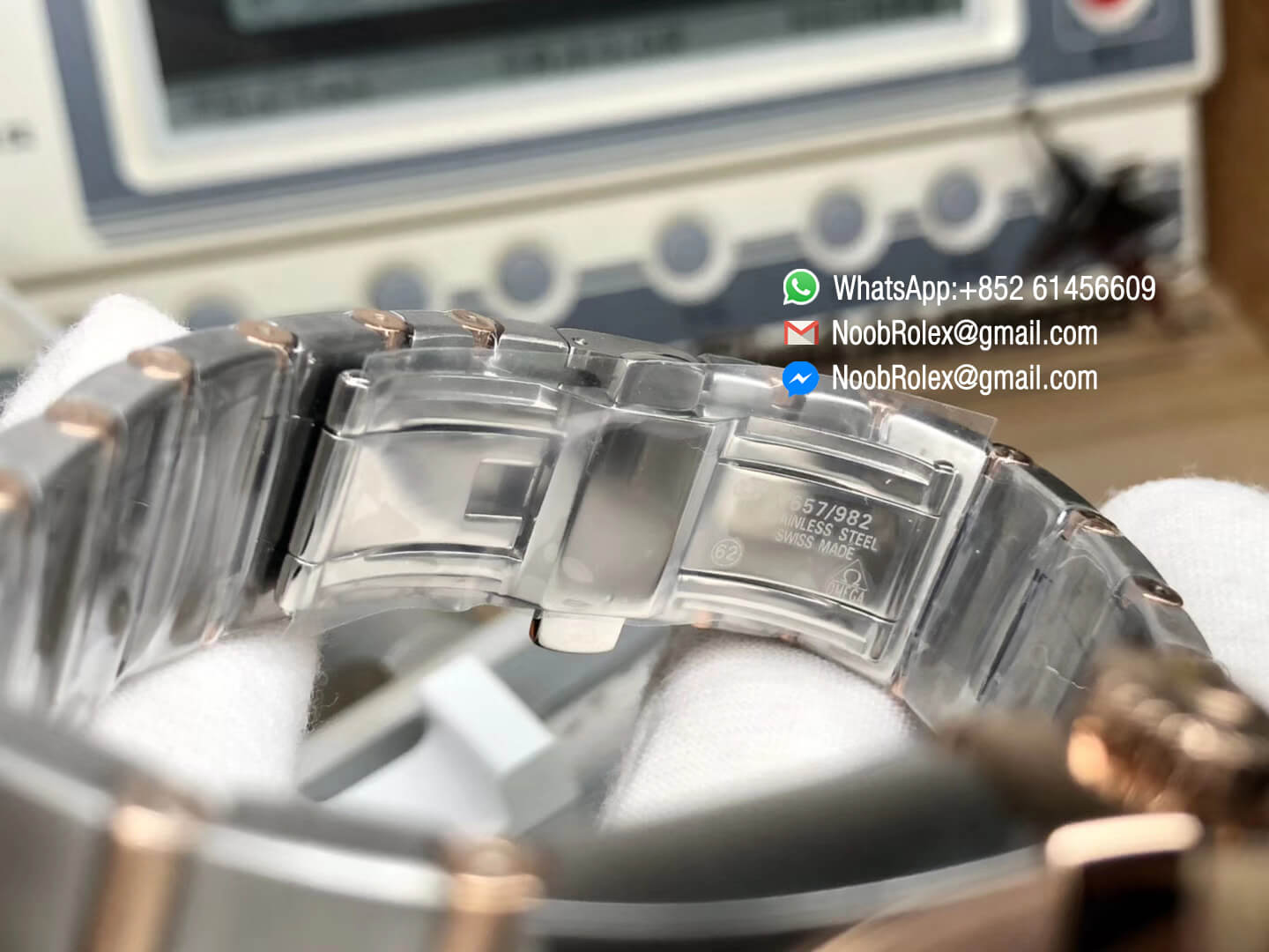 Constellation Ladies Watch 38mm Rose Gold Case Silver Dial Stick Markers on Two Tone 18K Rose Gold Bracelet Super Clone A8500 Movement VSF 1:1 Best Edition