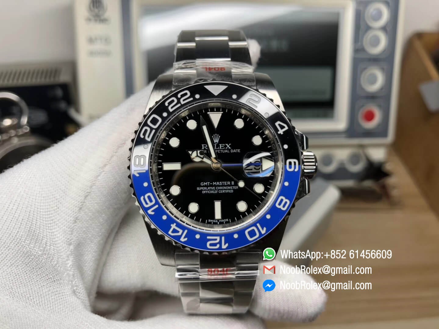 GMT-Master II 116710BLNR Batman GMT Black & Blue Ceramic Bezel 904L Steel Case Noob 1:1 Best Edition SA3186 Movement Correct Hand Stack CHS