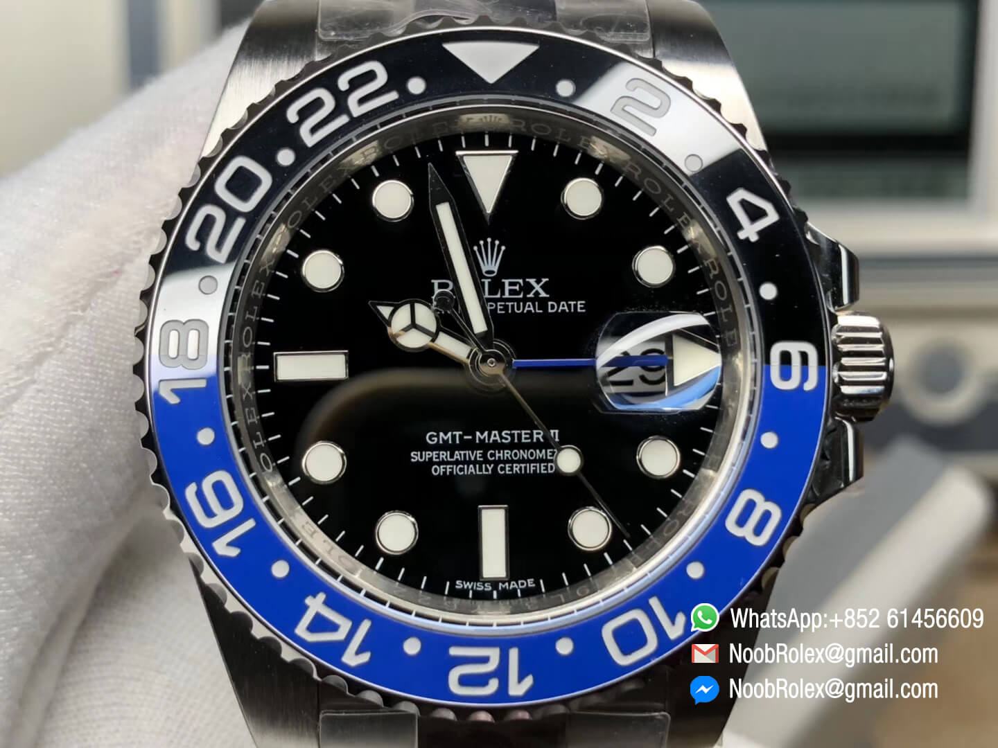 GMT-Master II 116710BLNR Batman GMT Black & Blue Ceramic Bezel 904L Steel Case Noob 1:1 Best Edition SA3186 Movement Correct Hand Stack CHS