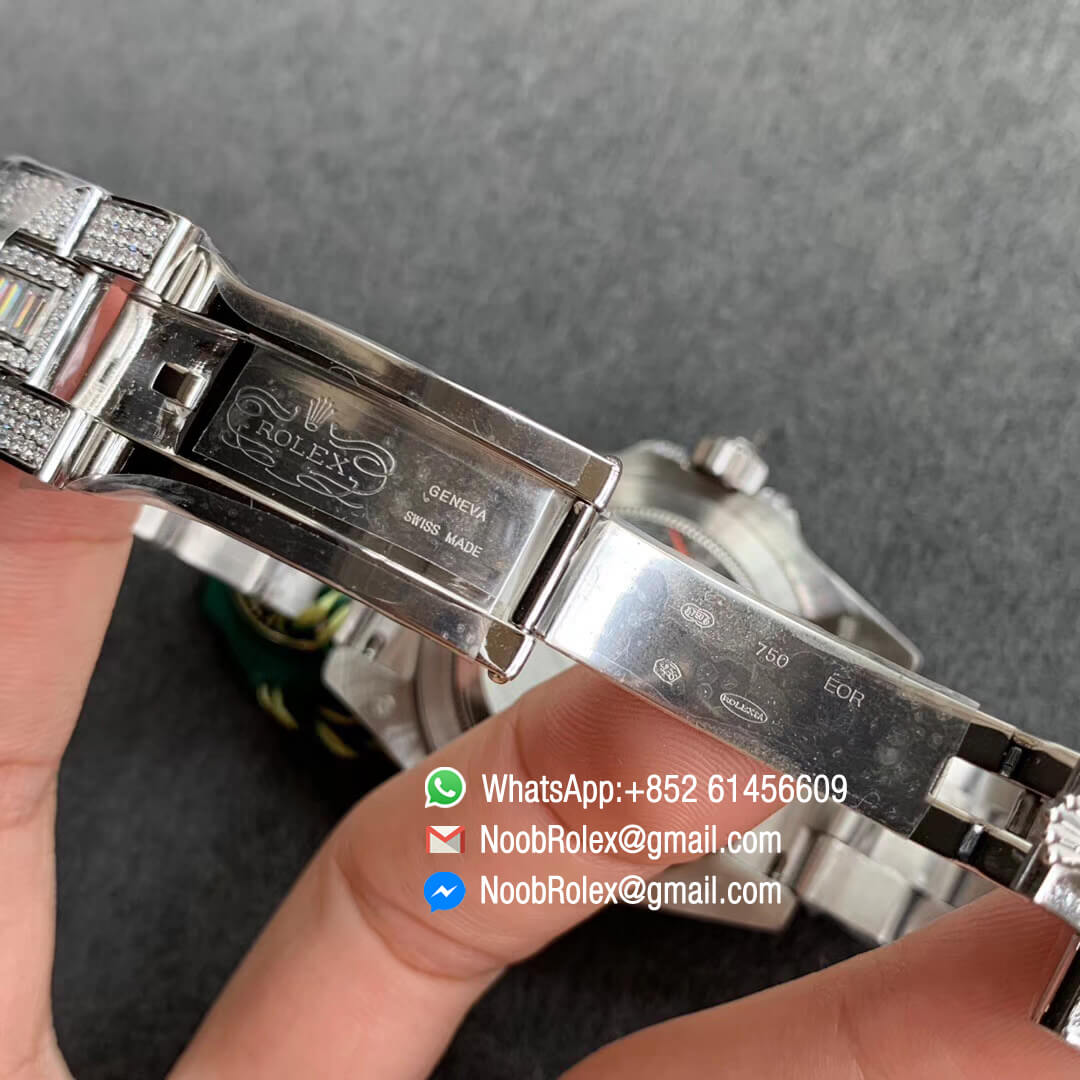 GMT Master II 116769BRIL 116769 Full Diamonds Encrusted on 316L Steel Case Full Diamonds Encrusted Wavy Dial with Round Luminous Markers TWF Best Edition A2836