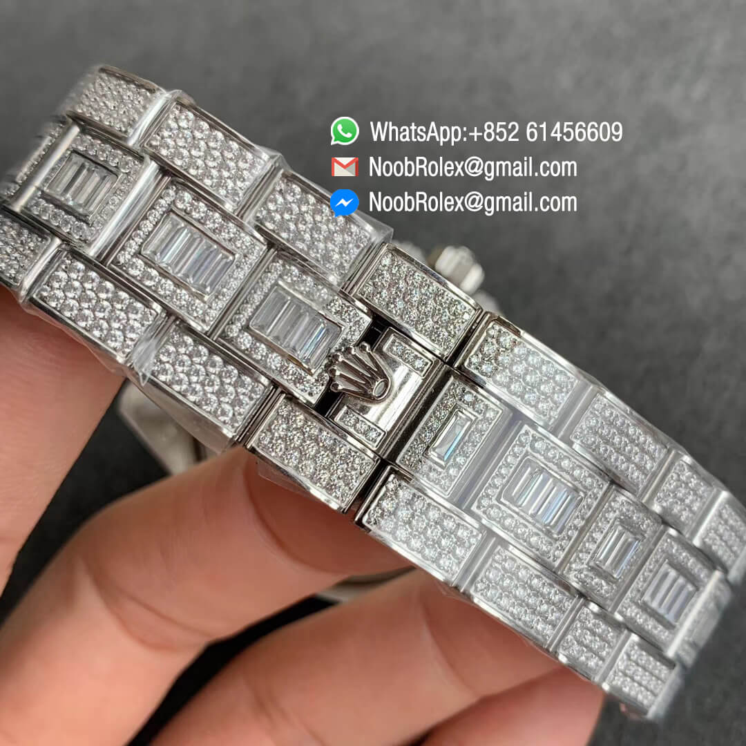 GMT Master II 116769BRIL 116769 Full Diamonds Encrusted on 316L Steel Case Full Diamonds Encrusted Wavy Dial with Round Luminous Markers TWF Best Edition A2836