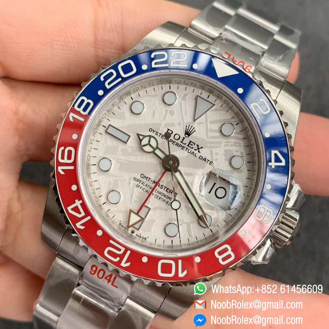 GMT Master II 126719BLRO Meteorite Dial Red & Blue Bezel with Hour Hand Adjustable Correct Hand Stack Asia 3285 Movement GM Factory 1:1 Best Quality