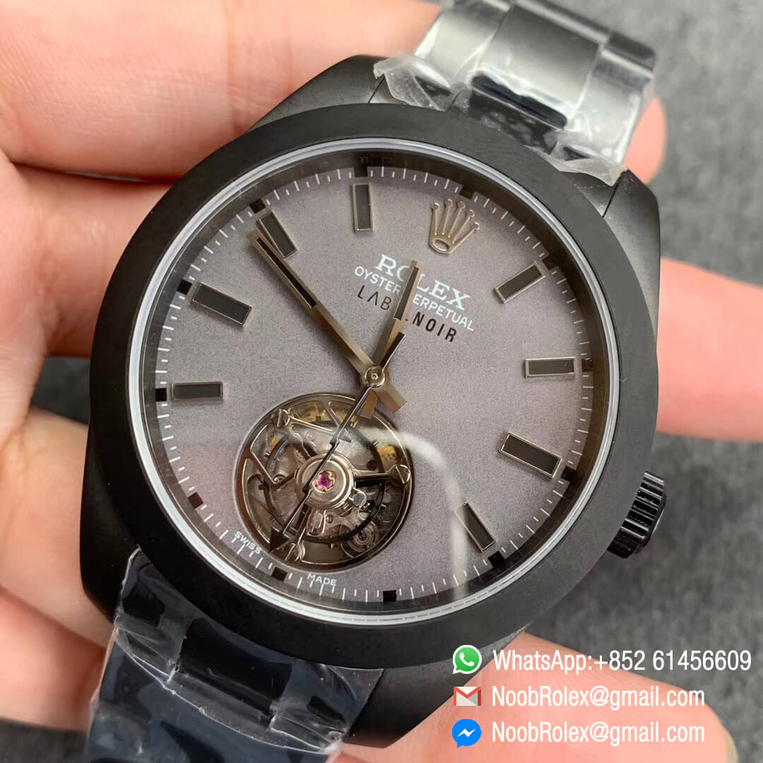 Milgauss PVD Plated Stainless Steel Case Label Noir Tourbillon Movement on PVD Bracelet JB Factory Best Edition