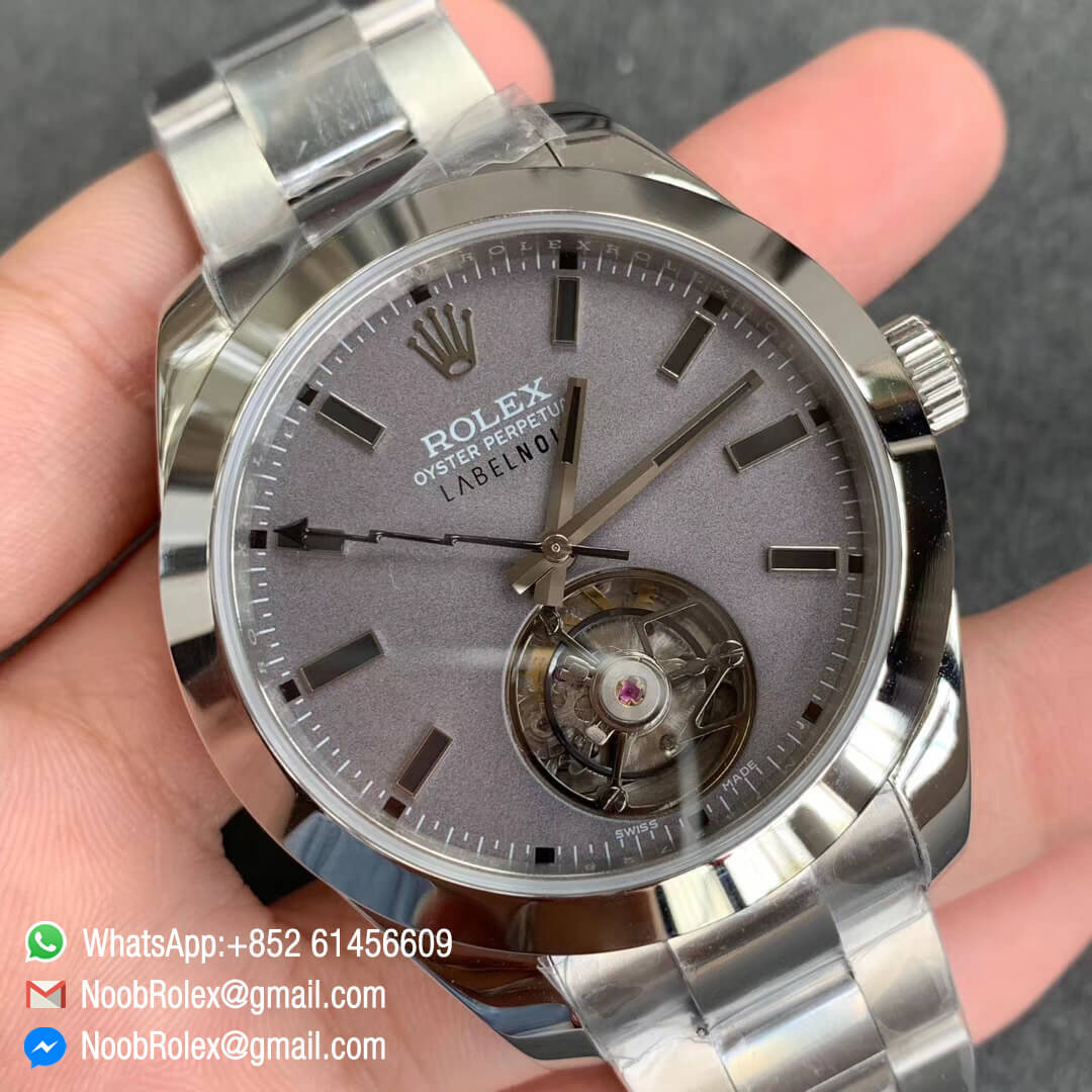 Milgauss Stainless Steel Case Label Noir Tourbillon on Steel Bracelet JB Factory Best Edition