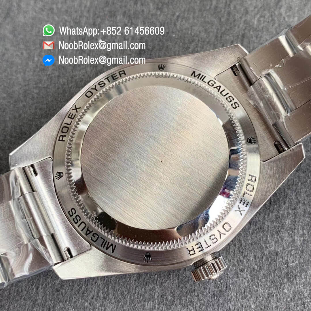 Milgauss Stainless Steel Case Label Noir Tourbillon on Steel Bracelet JB Factory Best Edition