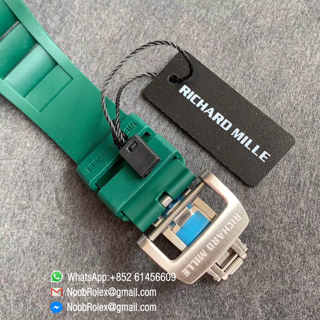 RM055 Bubba Watson Limited Edition Real White Ceramic Bezel Skeleton Dial Green Inner on Green Rubber Strap MIYOTA8215 KV Factory 1:1 Best Quality