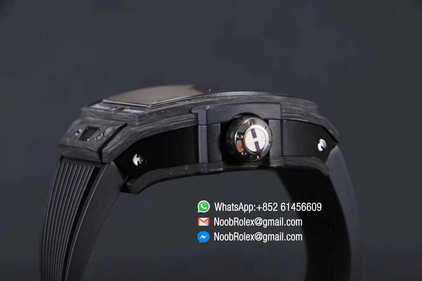 Spirit of Big Bang Tourbillon Black Forged Carbon Case & Bezel with Black Rubber Strap Asia 23J Automatic Power Reserve Movement 1:1 Top Quality