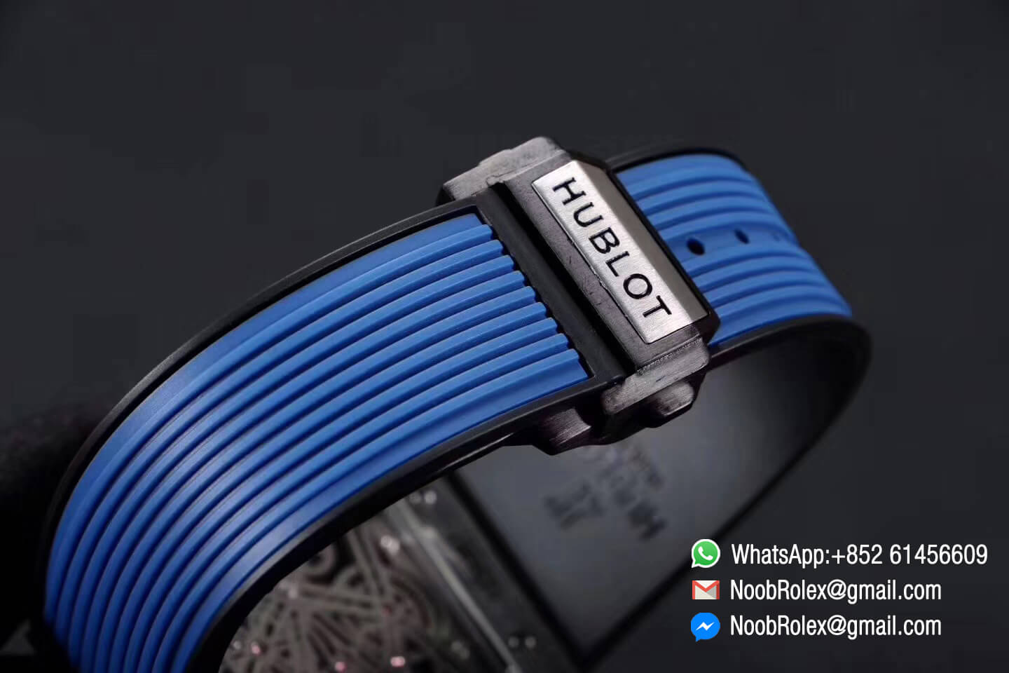 Hublot Spirit of Big Bang Tourbillon Black Forged Carbon Case & Bezel with Blue Rubber Strap Asia 23J Automatic Movement 1:1 Top Quality