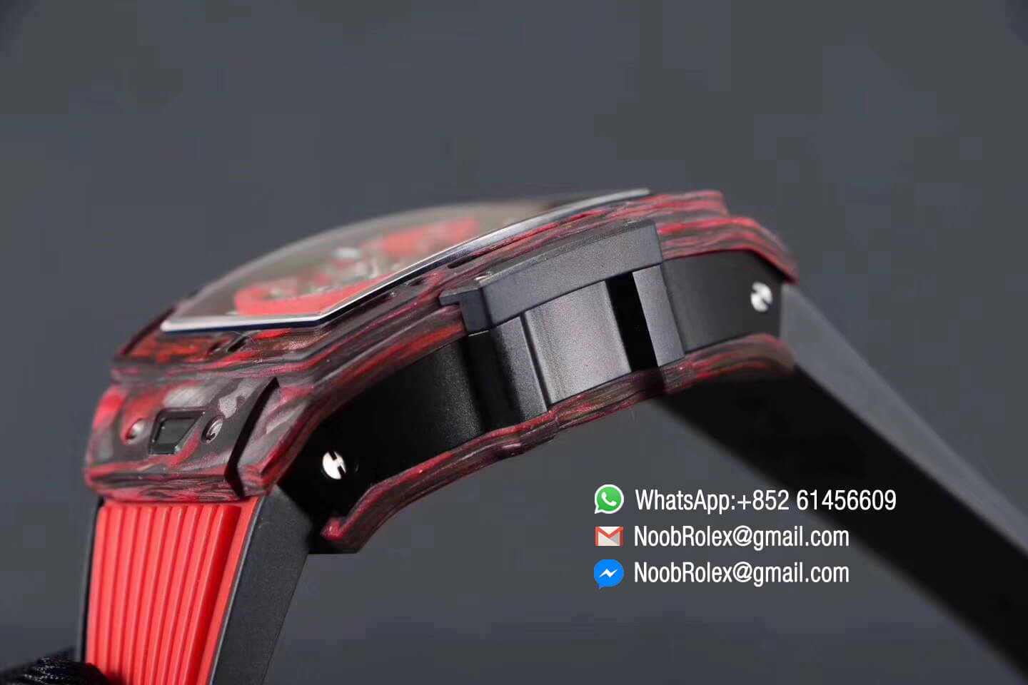 Spirit of Big Bang Tourbillon Red Forged Carbon Case & Bezel with Red Rubber Strap Asia 23J Automatic Power Reserve Movement 1:1 Top Quality