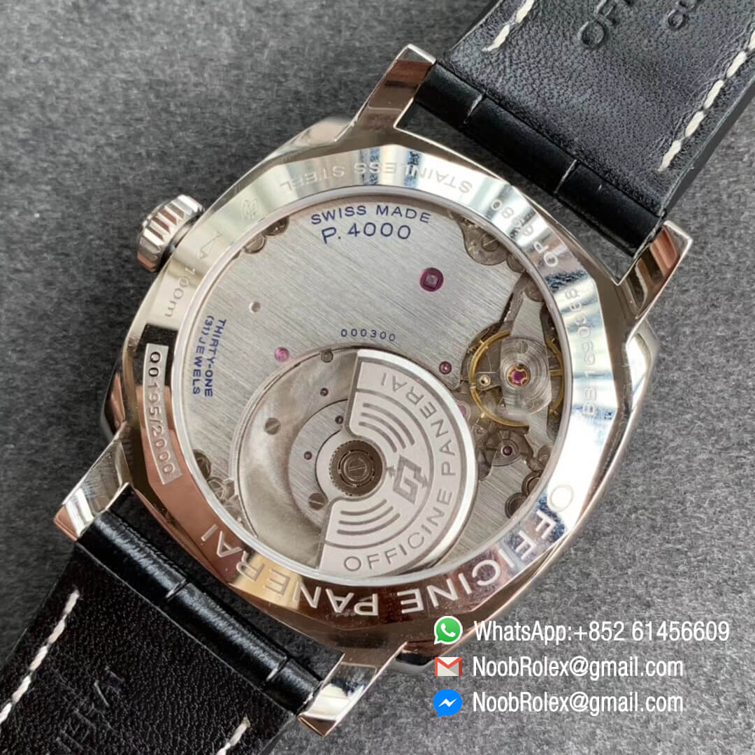 Best Swiss Watch Replica PM572 Radiomir 1940 V9F Black Dial on Black Leather Strap P4000 Super Clone Movement 08