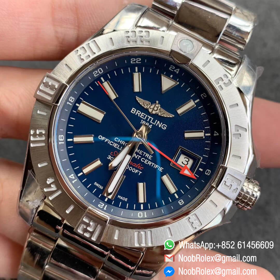 GF Factory New Avenger II GMT V2 Edition Steel Case Blue Dial Stick Markers on Steel Bracelet A2836 Noob Watch News 03