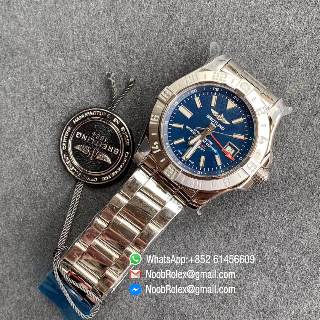GF Factory New Avenger II GMT V2 Edition Steel Case Blue Dial Stick Markers on Steel Bracelet A2836 Noob Watch News 09