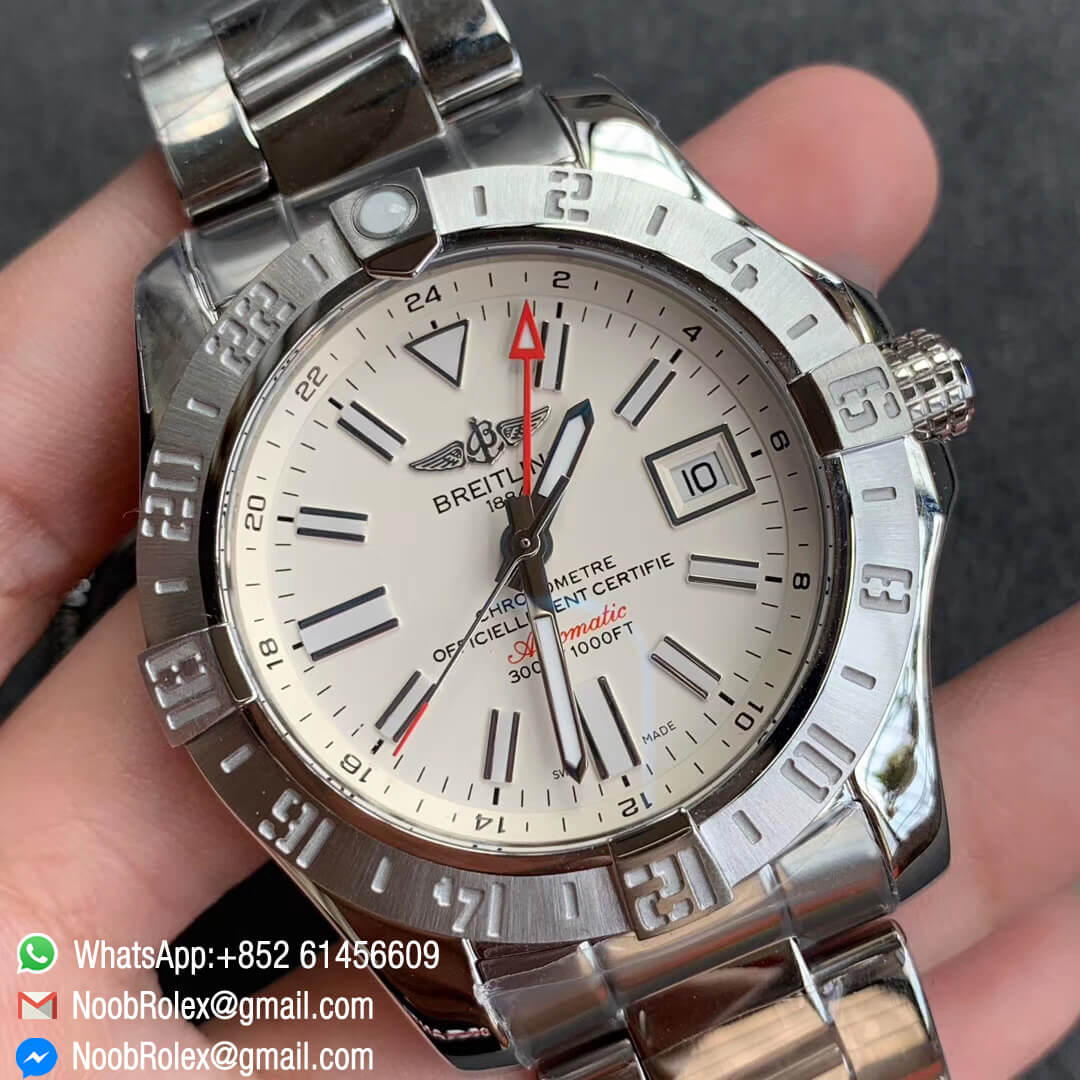 GF Factory New Avenger II GMT V2 Edition Steel Case White Dial Stick Markers on Steel Bracelet A2836 Noob Watch News 02