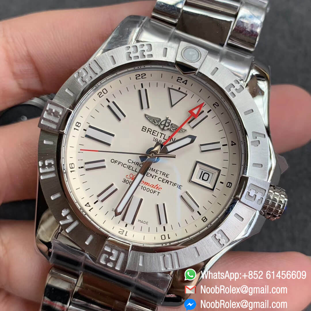 GF Factory New Avenger II GMT V2 Edition Steel Case White Dial Stick Markers on Steel Bracelet A2836 Noob Watch News 03